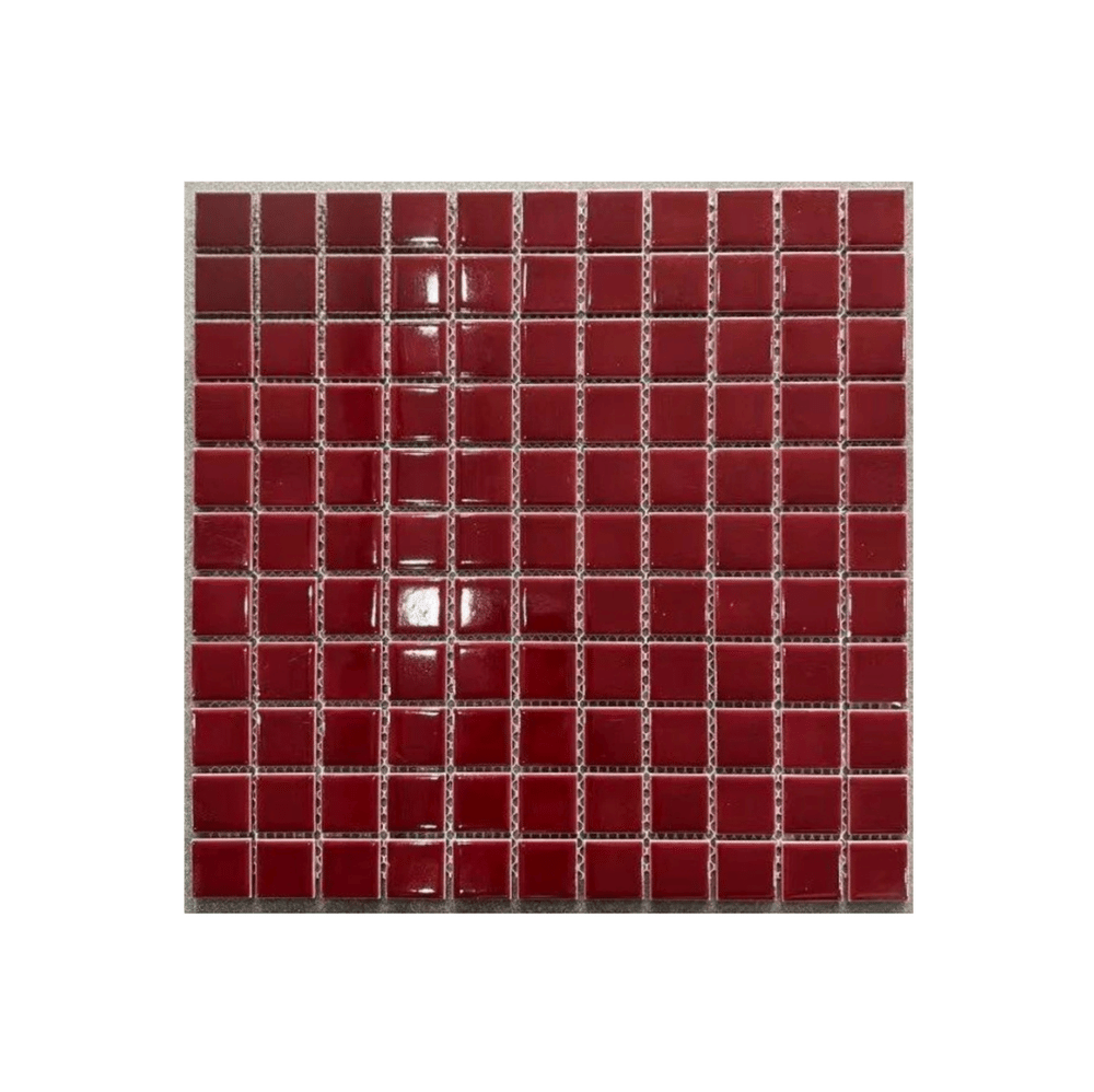 โมเสค TIMELESS TILES รุ่น CLASSIC SQUARE 25 ขนาด 30X30 ซม. สีแดงเลือดหมู ผิวเงา GLOSS WINE RED โมเสคเซรามิกทรงสี่เหลี่ยมจัตุรัส_0